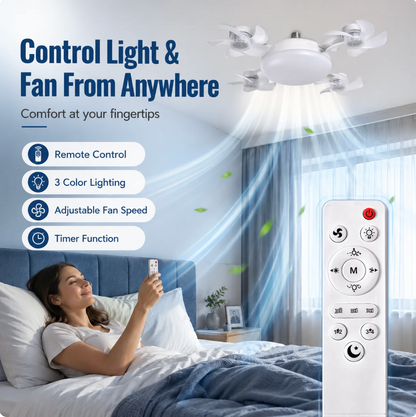 BreezeGlow™ 4-Blade Smart Ceiling Fan Light
