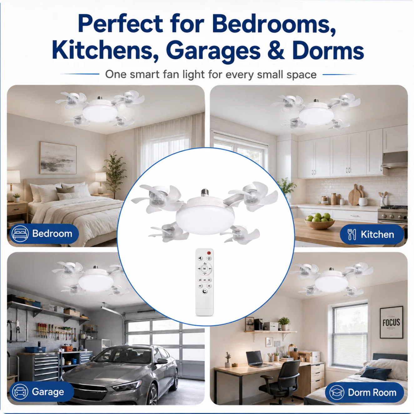 BreezeGlow™ 4-Blade Smart Ceiling Fan Light