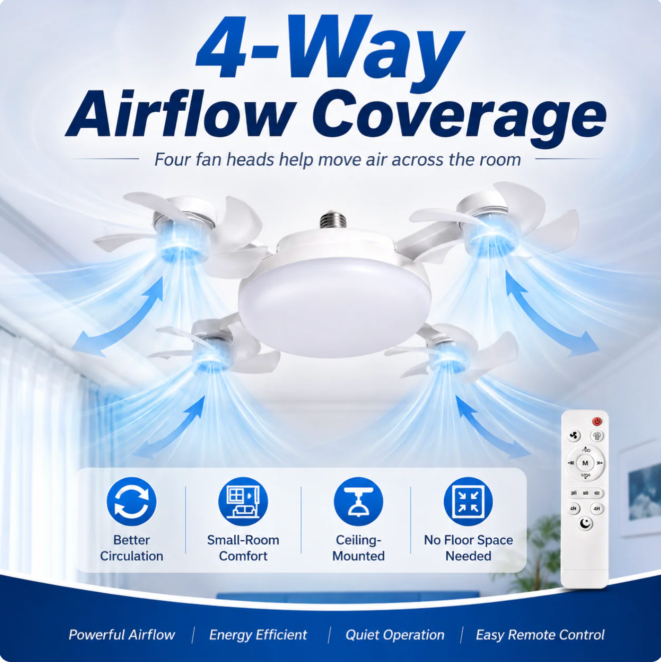 BreezeGlow™ 4-Blade Smart Ceiling Fan Light