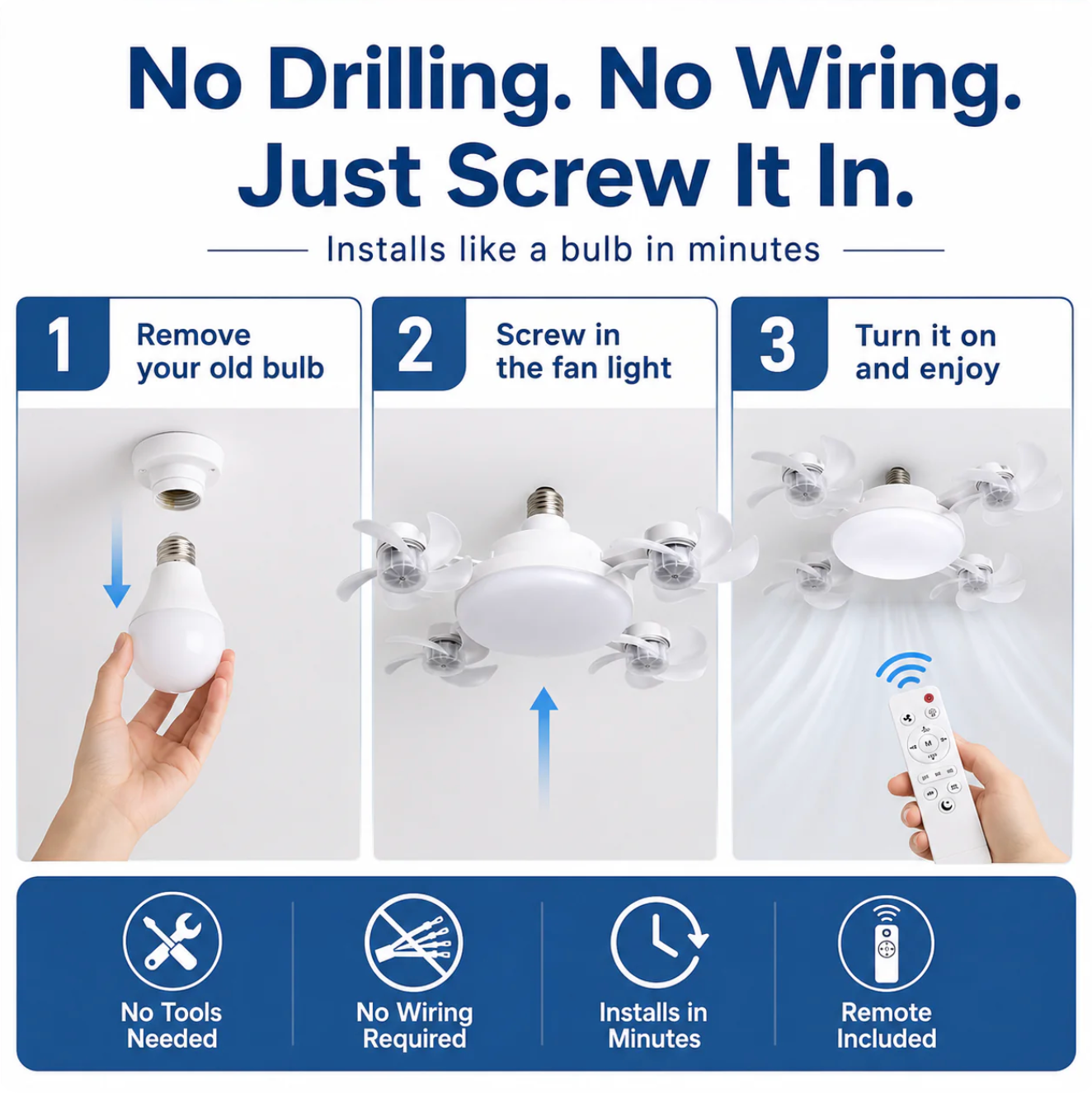BreezeGlow™ 4-Blade Smart Ceiling Fan Light